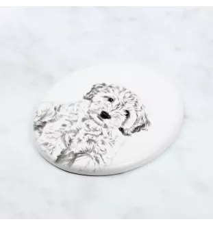 Cockapoo - Gedenktafel mit einem Foto eines Hundes, Grabplatte mit Druck, personalisierte ovale Platte der Marke Art-Dog