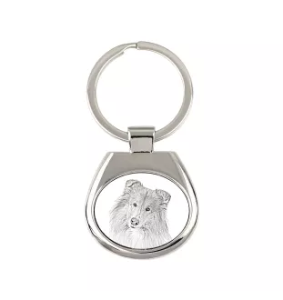 Langhaarcollie, Langhaariger Schottischer Schaferhund - Schlüsselanhänger mit Hund, Anhänger mit Aufdruck, personalisierter Anhänger der Marke Art-Dog