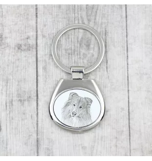 Langhaarcollie, Langhaariger Schottischer Schaferhund - Schlüsselanhänger mit Hund, Anhänger mit Aufdruck, personalisierter Anhänger der Marke Art-Dog