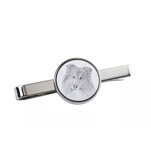 Collie Rough, Long-Haired Collie - tie clip with a dog, personalized tie clip, a unique gift for a man from the Art-Dog brand
