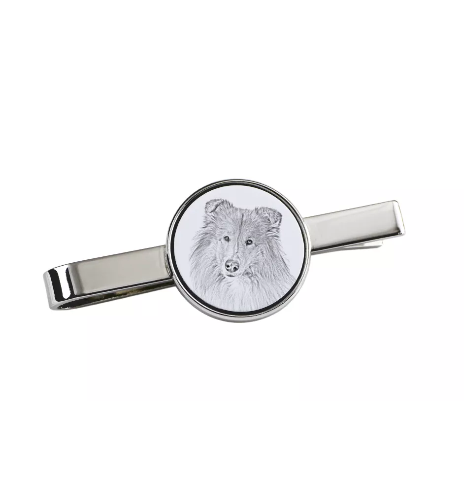Collie Rough, Long-Haired Collie - tie clip with a dog, personalized tie clip, a unique gift for a man from the Art-Dog brand