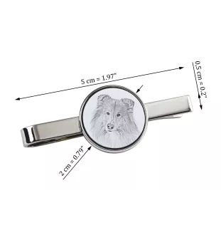 Collie Rough, Long-Haired Collie - tie clip with a dog, personalized tie clip, a unique gift for a man from the Art-Dog brand