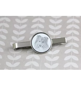 Collie Rough, Long-Haired Collie - tie clip with a dog, personalized tie clip, a unique gift for a man from the Art-Dog brand