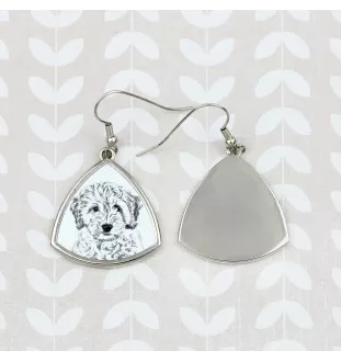 Cockapoo - Hund Ohrringe, hängende Ohrringe mit Bild, personalisierter Schmuck mit dem Aufdruck der Marke Art-Dog