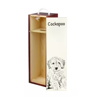 Cockapoo - Weinbox mit Hund, Alkoholbox mit Grafik, personalisierte Geschenkbox der Marke Art-Dog
