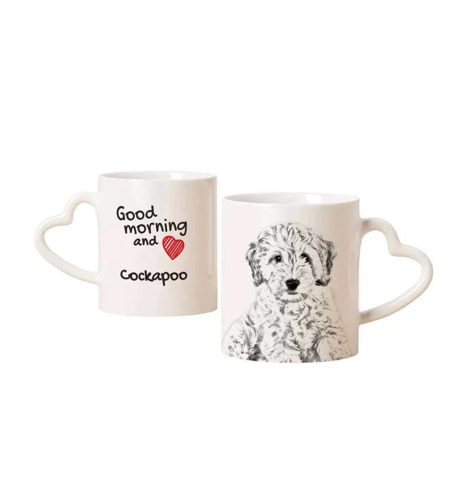 Cockapoo, Cockerpoo, Cockerdoodle - cup with a dog, adorable cup with a heart-shaped handle, universal gift from the Art-Dog brand