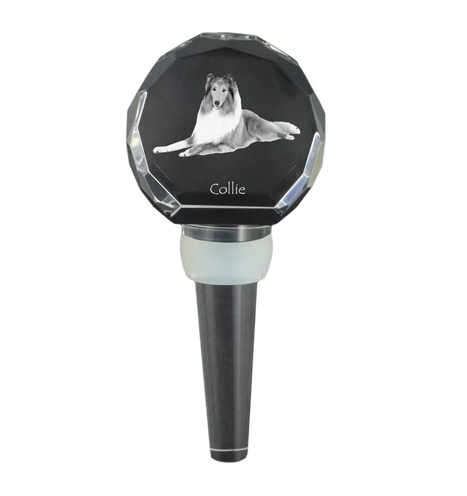 Langhaarcollie, Langhaariger Schottischer Schaferhund - Kristallflaschenverschluss, einzigartiger Weinverschluss mit Foto, personalisiertes Geschenk für Sommelier der Marke Art-Dog