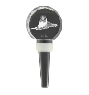 Langhaarcollie, Langhaariger Schottischer Schaferhund - Kristallflaschenverschluss, einzigartiger Weinverschluss mit Foto, personalisiertes Geschenk für Sommelier der Marke Art-Dog