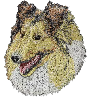 Langhaarcollie, Langhaariger Schottischer Schaferhund - Hund geformtes Aufnäher, besticktes Patch, einzigartiges Dekor für den Rucksack der Marke Art-Dog