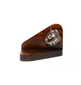 Collie Rough, Long-Haired Collie - wooden candle holder with a dog, tealight holder, a memorial place for a dog by Art-Dog brand