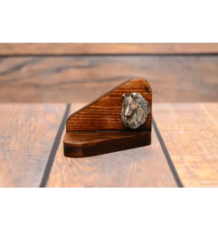 Collie à poil long, Colley à poil long, berger écossais - bougeoir en bois avec un chien, support pour bougie chauffe-plat, lieu de mémoire pour chien de la marque Art-Dog
