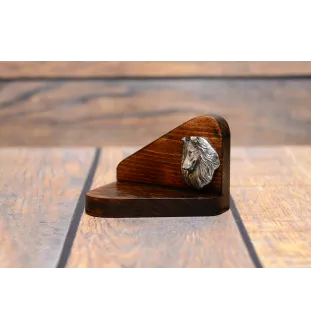 Langhaarcollie, Langhaariger Schottischer Schaferhund - Holzkerzenhalter mit Hund, Teelichthalter, Gedenkstätte für den Hund der Marke Art-Dog