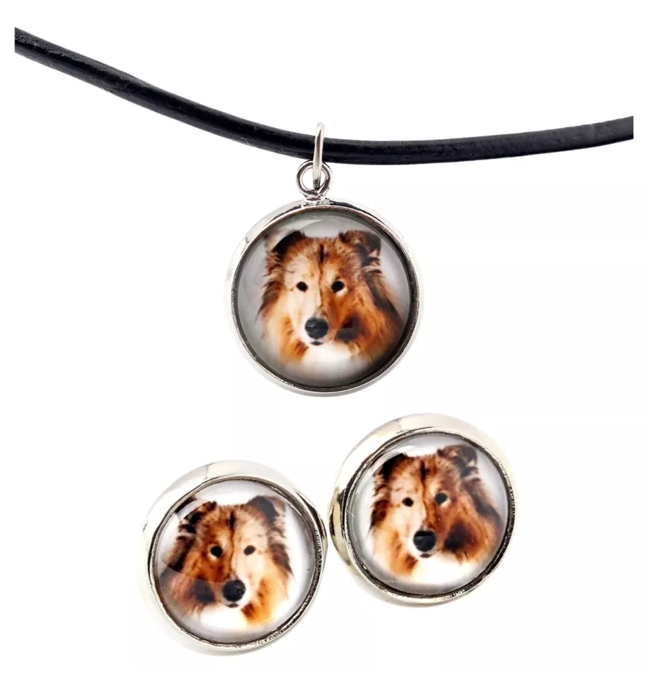 Langhaarcollie, Langhaariger Schottischer Schaferhund - Schmuck mit Ihrem Foto-Box, Halskette und Ohrringe-Set, personalisierte Produkte der Marke Art-Dog.