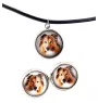 Langhaarcollie, Langhaariger Schottischer Schaferhund - Schmuck mit Ihrem Foto-Box, Halskette und Ohrringe-Set, personalisierte Produkte der Marke Art-Dog.