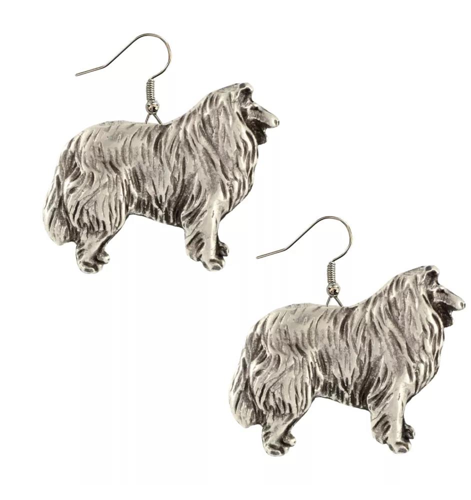 Langhaarcollie, Langhaariger Schottischer Schaferhund - Hängende Ohrringe mit Hunden, entzückender Schmuck für Hunde-Mama, Geschenk für Mädchen von der Marke Art-Dog