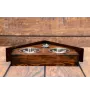 Collie Rough, Long-Haired Collie - wooden stand with bowls for a dog, decorative dog bowls, a gift for adopting a dog from the Art-Dog brand