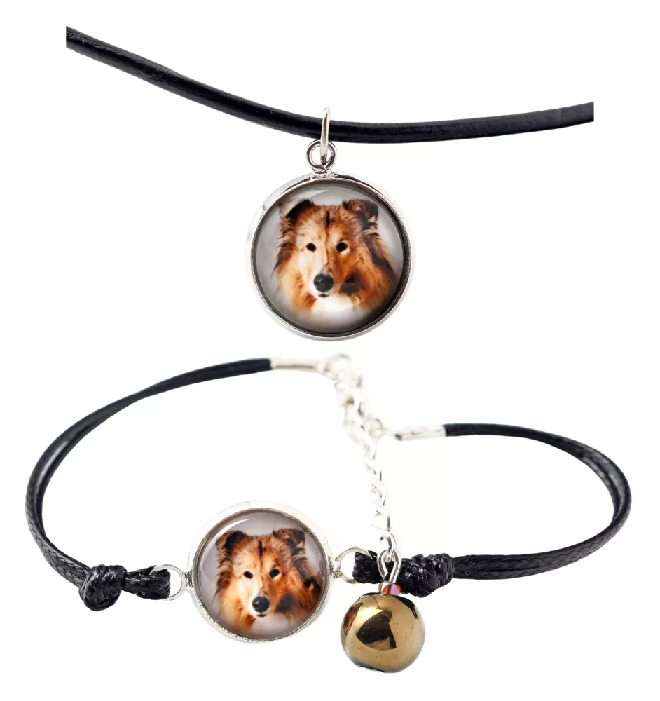 Langhaarcollie, Langhaariger Schottischer Schaferhund - Schmuckset mit Ihrem Foto, handgefertigtes Set, Armband und Halskette von Art.-Dog.