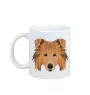 Collie à poil long, Colley à poil long, berger écossais - tasse avec une photo et un motif de chien géométrique Art-Dog