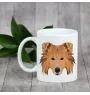 Collie à poil long, Colley à poil long, berger écossais - tasse avec une photo et un motif de chien géométrique Art-Dog