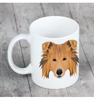 Langhaarcollie, Langhaariger Schottischer Schaferhund - Becher mit einem Bild und dem Schriftzug geometrischer Hund Art-Dog