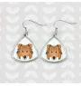 Collie Rough, Long-Haired Collie - earrings with a picture and the inscription geometric dog Art-Dog