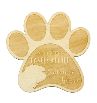 Coton de Tulear - Sous-verre mug, sous-verre gravé avec chien, cadeau pour amoureux des chiens par la marque Art-Dog