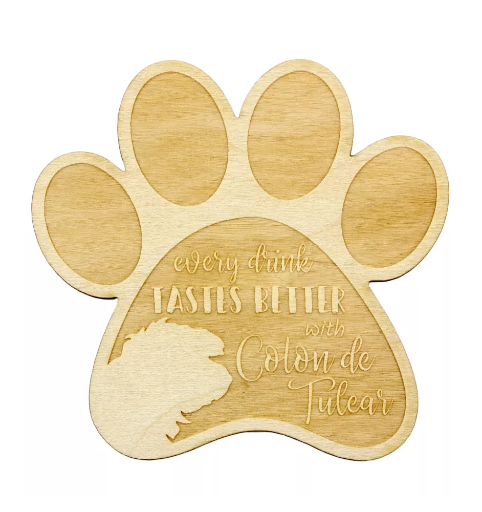 Coton de Tulear, Cotie - Mug coaster, engraved coaster with dog, gift for dog lover by Art-Dog brand