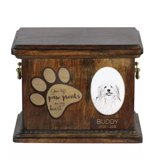 Coton de Tulear, Baumwollhund - Hund Ascheurne, personalisierte Ascheurne mit Foto, Hund Ascheurne von der Marke Art-Dog