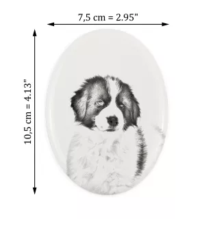 Tornjak, Berger de Bosnie-Herzégovine et de Croatie - une plaque commémorative avec une photo de chien, une plaque funéraire avec une impression, une plaque ovale personnalisée de la marque Art-Dog