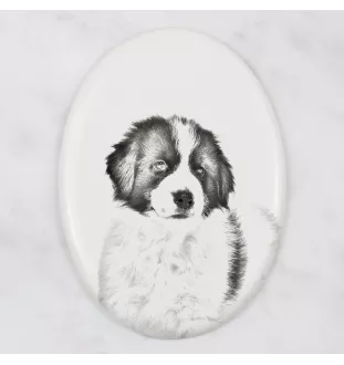 Tornjak, Berger de Bosnie-Herzégovine et de Croatie - une plaque commémorative avec une photo de chien, une plaque funéraire avec une impression, une plaque ovale personnalisée de la marque Art-Dog