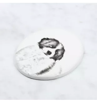 Tornjak, Bosnisch-herzegowinischer - kroatischer Schäferhund - Gedenktafel mit einem Foto eines Hundes, Grabplatte mit Druck, personalisierte ovale Platte der Marke Art-Dog