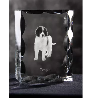 Tornjak, Bosnisch-herzegowinischer - kroatischer Schäferhund - Kristall mit einem Hundebild, Glasstatuette mit einem Bild, einzigartiger Bilderrahmen der Marke Art-Dog