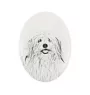 Coton de Tulear, Baumwollhund - Gedenktafel mit einem Foto eines Hundes, Grabplatte mit Druck, personalisierte ovale Platte der Marke Art-Dog