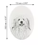 Coton de Tulear - une plaque commémorative avec une photo de chien, une plaque funéraire avec une impression, une plaque ovale personnalisée de la marque Art-Dog