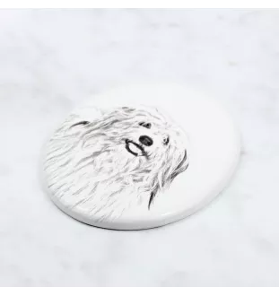Coton de Tulear - une plaque commémorative avec une photo de chien, une plaque funéraire avec une impression, une plaque ovale personnalisée de la marque Art-Dog