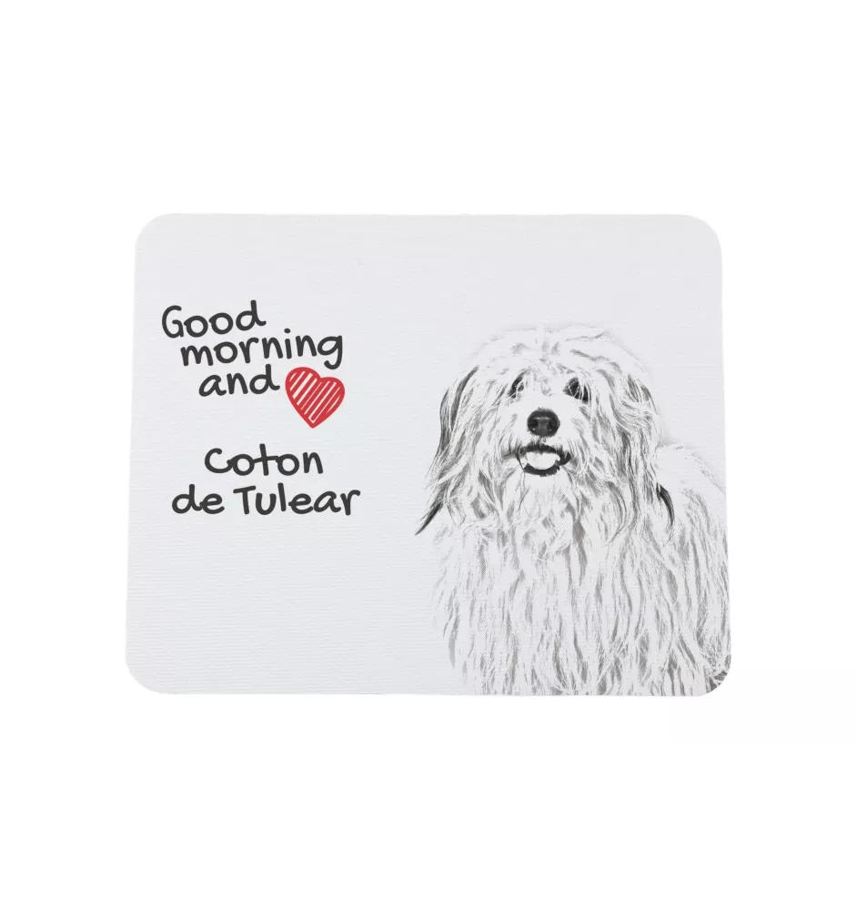 Coton de Tulear, Baumwollhund - Mauspad mit Druck, personalisiertes Mauspad mit Hund, einzigartiges Gadget für Büroangestellte von Art-Dog.