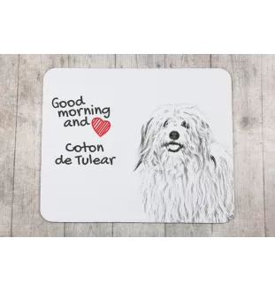Coton de Tulear, Baumwollhund - Mauspad mit Druck, personalisiertes Mauspad mit Hund, einzigartiges Gadget für Büroangestellte von Art-Dog.