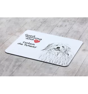 Coton de Tulear, Baumwollhund - Mauspad mit Druck, personalisiertes Mauspad mit Hund, einzigartiges Gadget für Büroangestellte von Art-Dog.