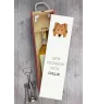 Langhaarcollie, Langhaariger Schottischer Schaferhund - geometrische Box mit einem Bild und Schriftzug für Wein der Marke Art-Dog