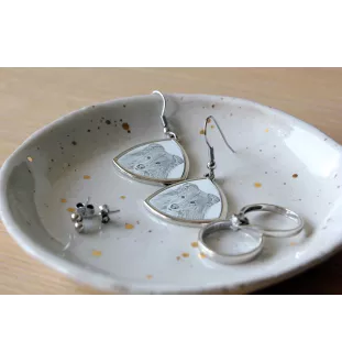 Langhaarcollie, Langhaariger Schottischer Schaferhund - Hund Ohrringe, hängende Ohrringe mit Bild, personalisierter Schmuck mit dem Aufdruck der Marke Art-Dog