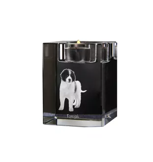 Tornjak świecznik kryształowy z psem Art-Dog