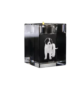 Tornjak, Bosnisch-herzegowinischer - kroatischer Schäferhund - Kerzenhalter mit Hundefoto, Teelichthalter aus Kristall, personalisiertes Geschenk der Marke Art-Dog