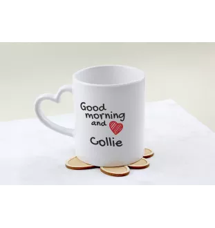 Collie à poil long, Colley à poil long, berger écossais - tasse avec chien, une tasse adorable avec une anse en forme de cœur, un cadeau universel de la marque Art-Dog
