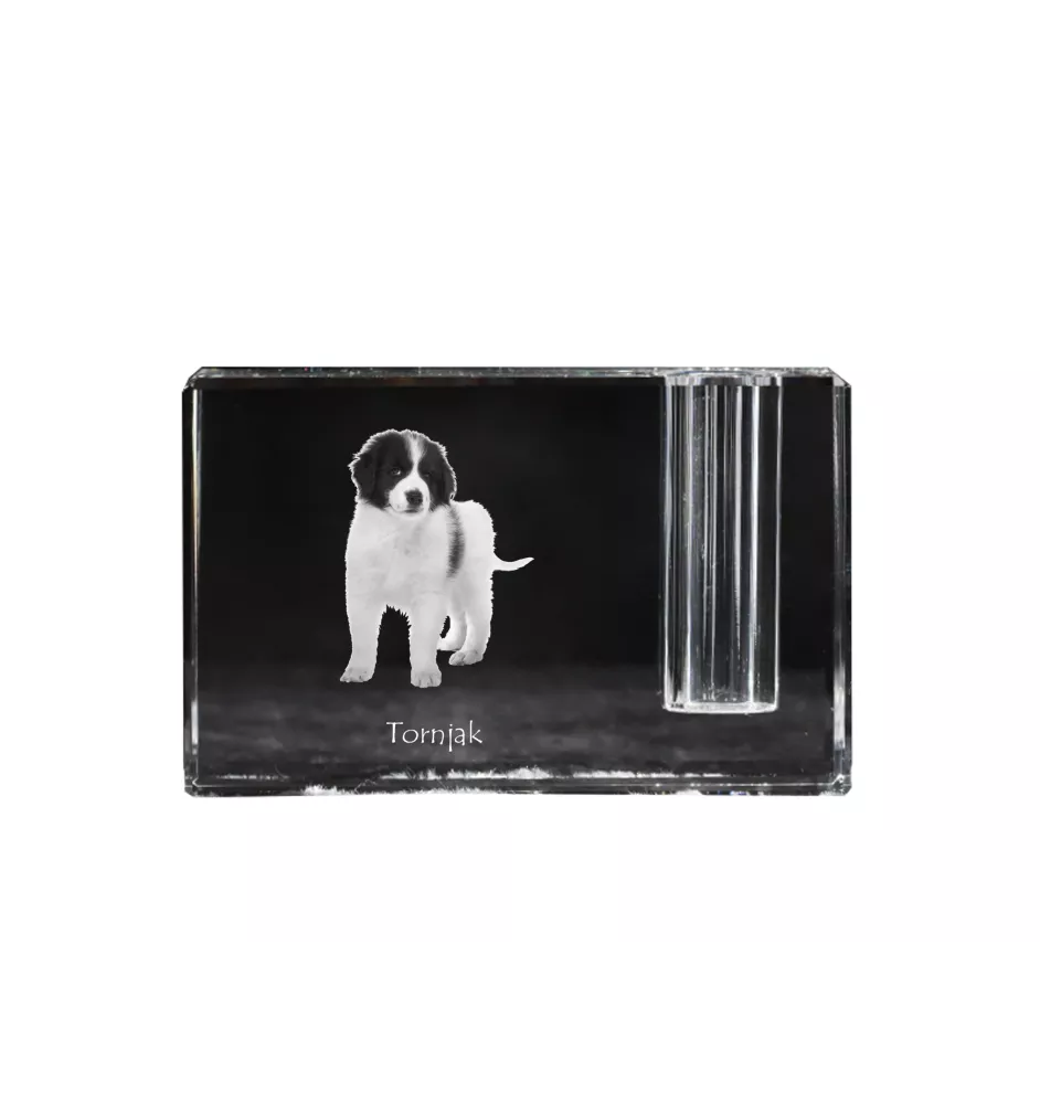 Tornjak, Berger de Bosnie-Herzégovine et de Croatie - Porte-stylos, organiseur en cristal avec photo de chien, décoration de bureau unique par la marque Art-Dog