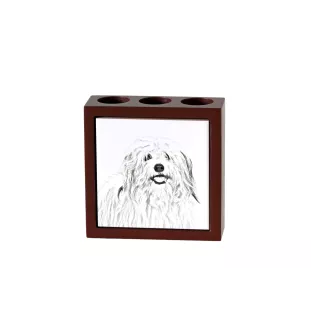 Coton de Tulear, Baumwollhund - Stifthalter mit Hund, Schreibtischorganizer mit Aufdruck, personalisierte Schreibtischdekoration der Marke Art-Dog