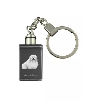 Coton de Tulear - Porte-clés en cristal avec photo de chien, porte-clés lumineux, cadeau unique de la marque Art-Dog