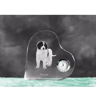 Tornjak, Berger de Bosnie-Herzégovine et de Croatie - horloge en cristal avec une photo de chien, horloge de table en forme de cœur, horloge debout personnalisée de la marque Art-Dog