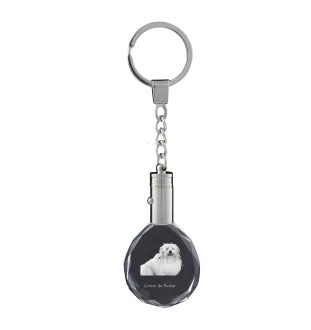Coton de Tulear - pendentif avec une photo de chien, porte-clés en cristal dans une boîte cadeau, un cadeau unique par Art-Dog
