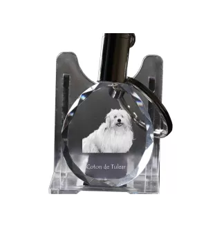 Coton de Tulear, Baumwollhund - Anhänger mit einem Foto eines Hundes, Schlüsselanhänger aus Kristall in einer Geschenkbox, ein einzigartiges Geschenk von Art-Dog