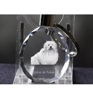 Coton de Tulear - pendentif avec une photo de chien, porte-clés en cristal dans une boîte cadeau, un cadeau unique par Art-Dog
